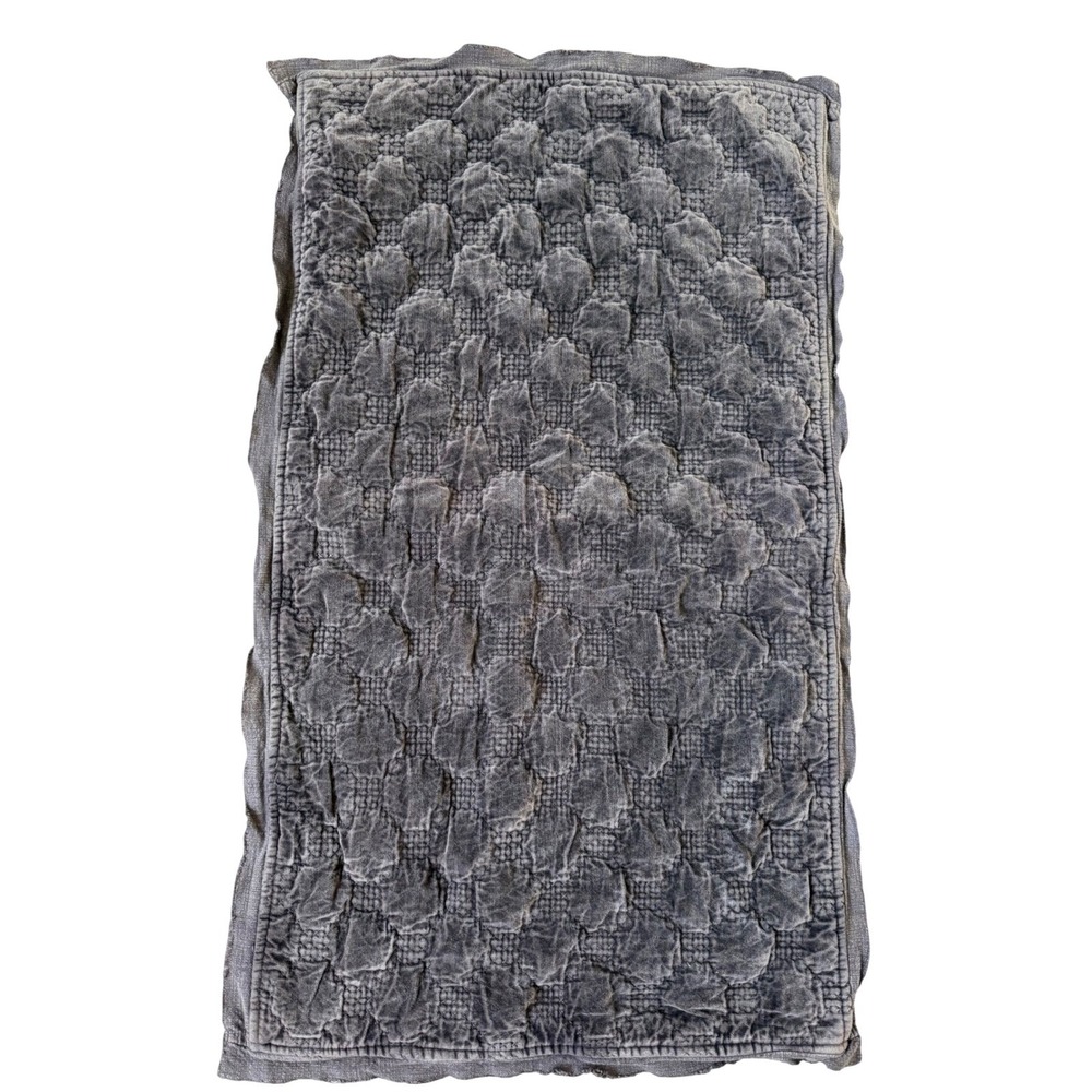 Pottery Barn Sham Velvet Lattice Handcrafted Quilted 36x20 Loden Purple